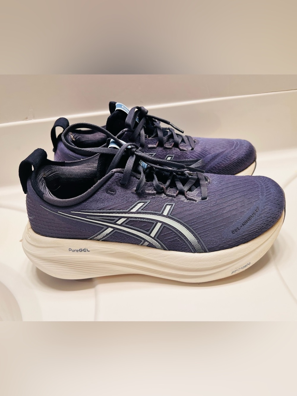 ASICS GEL-Nimbus 27 Women's Size 8 Indigo Fog Blue Cool Grey 1012B753